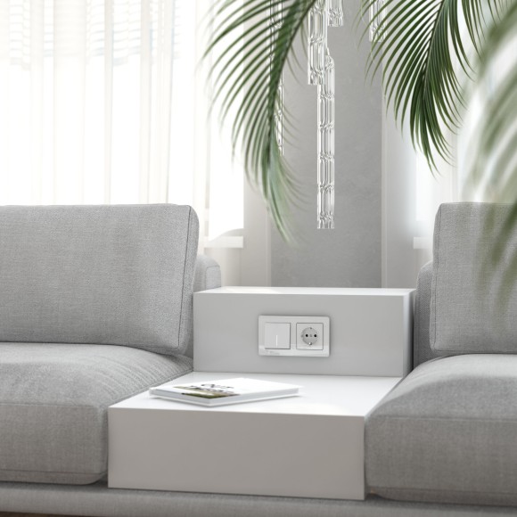 Выключатель одноклавишный с подсветкой (белый акрил) W1110141