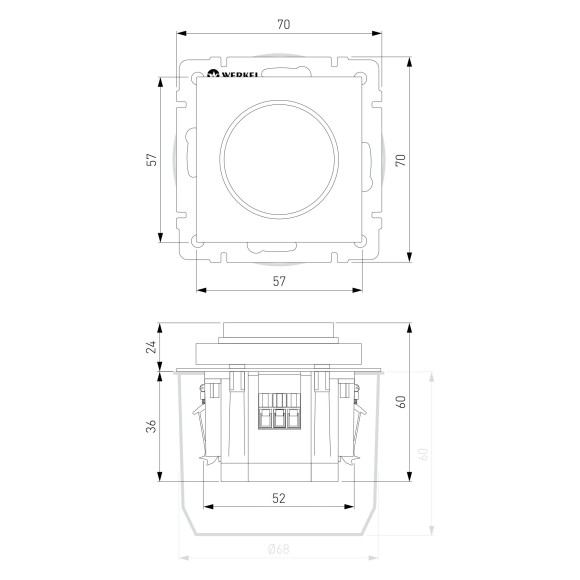 Диммер (cеребряный рифленый) W1142009