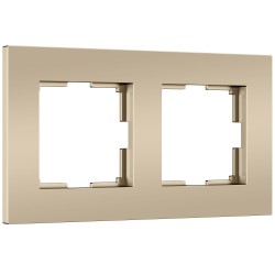 W0022911/ Рамка на 2 поста Slab (шампань софт) W0022911