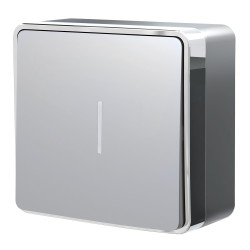 Выключатель одноклавишный с подсветкой Gallant серебряный W5010106