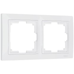 Рамка из поликарбоната на 2 поста Snabb Basic белый W0022001 Рамка из поликарбоната на 2 поста Snabb Basic белый W0022001