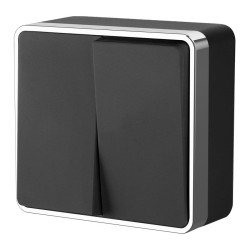 Выключатель двухклавишный Gallant черный/хром W5020035