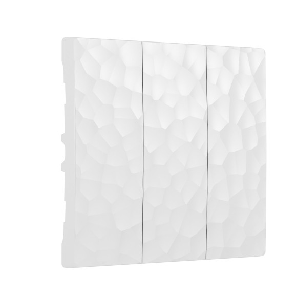 Набор клавиш для выключателя трехклавишного (Hammer белый) W1239001 Набор клавиш для выключателя трехклавишного (Hammer белый) W1239001