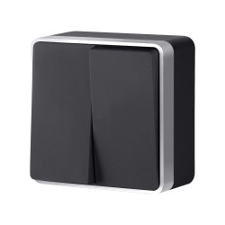 Выключатель двухклавишный Gallant черный с серебром W5020034 W5020034