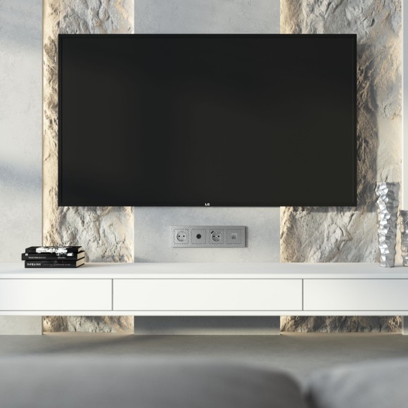 Розетка Ethernet RJ-45 (Hammer серебряный) W1281006