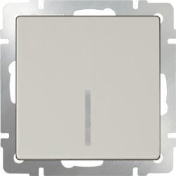 Выключатель одноклавишный с подсветкой (слоновая кость) WL03-SW-1G-LED-ivory