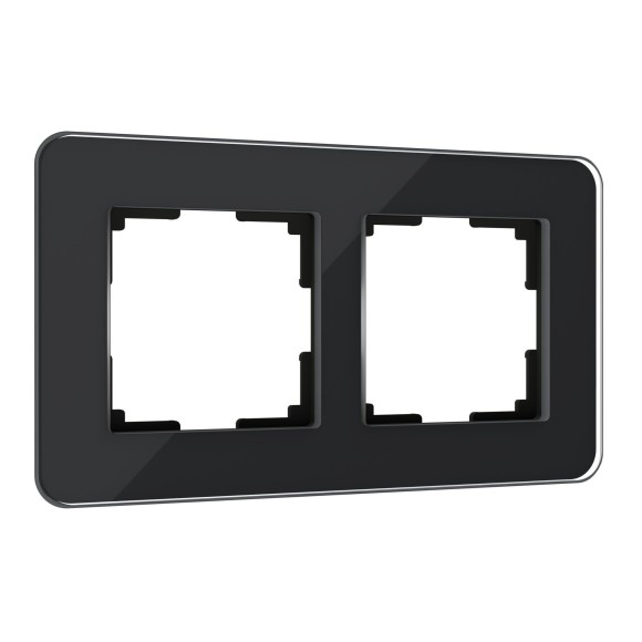 Рамка из стекла на 2 поста Elite черный W0022448