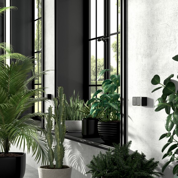 Розетка влагозащ. с зазем. с защит. крышкой и шторками Gallant черный/хром W5071235