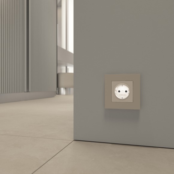 Розетка с подсветкой W (айвори матовый) W1171462