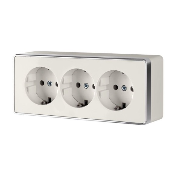 Розетка тройная с заземлением и шторками Gallant слоновая кость W5073103 Розетка тройная с заземлением и шторками Gallant слоновая кость W5073103