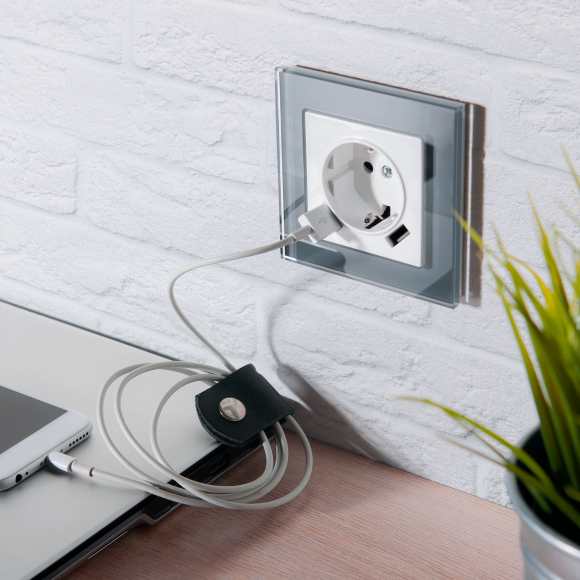 Рамка из стекла на 1 пост Favorit серый W0011115