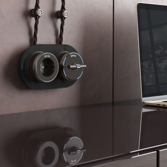 Переключатель/выключатель одноклавишный Vintage мокко матовый/хром W5812052