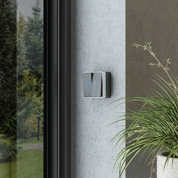 Выключатель двухклавишный с подсветкой Gallant графит рифленый W5020104