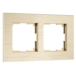 Рамка из металла на 2 поста АluMax шампань алюминий W0023511