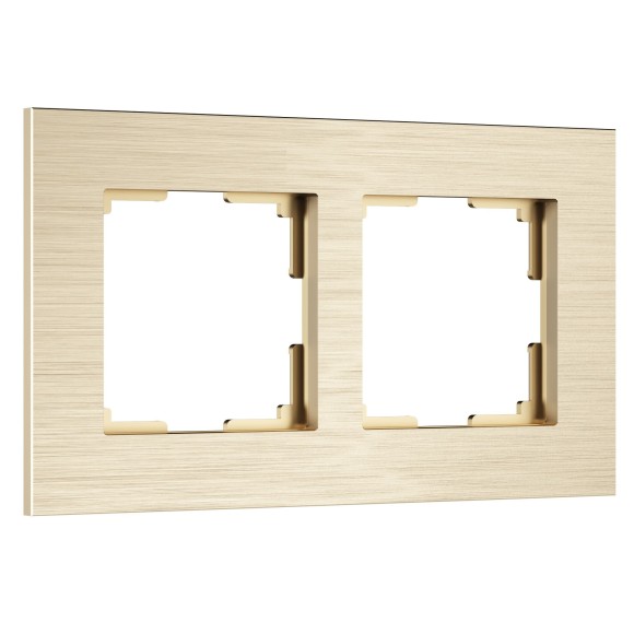 Рамка из металла на 2 поста АluMax шампань алюминий W0023511