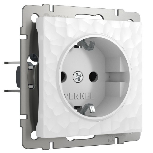 Розетка с заземлением и шторками (Hammer белый) W1271101