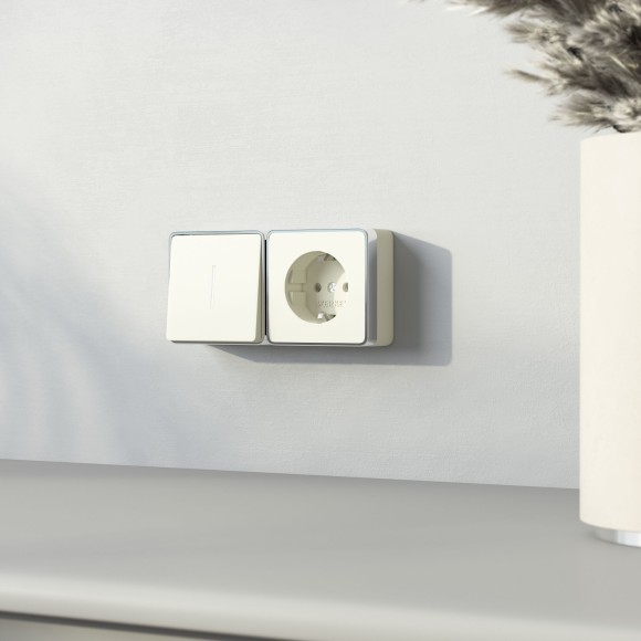 Выключатель одноклавишный с подсветкой Gallant слоновая кость W5010103