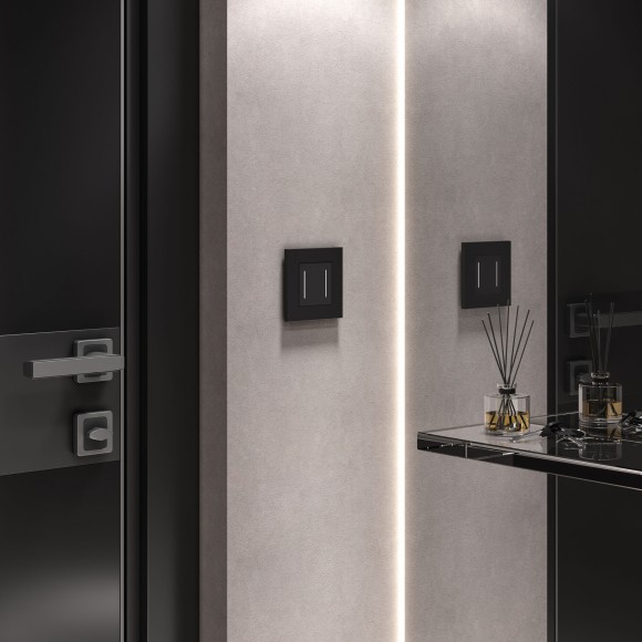 Рамка из поликарбоната на 1 пост Slab черный софт W0012908