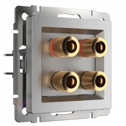 Акустическая розетка (cеребряный рифленый) WL09-AUDIOx4 Werkel