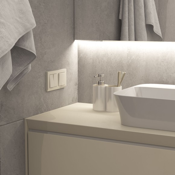 Розетка с заземлением и шторками c крышкой IP44 айвори матовый W1171262 Розетка с заземлением и шторками c крышкой IP44 айвори матовый W1171262