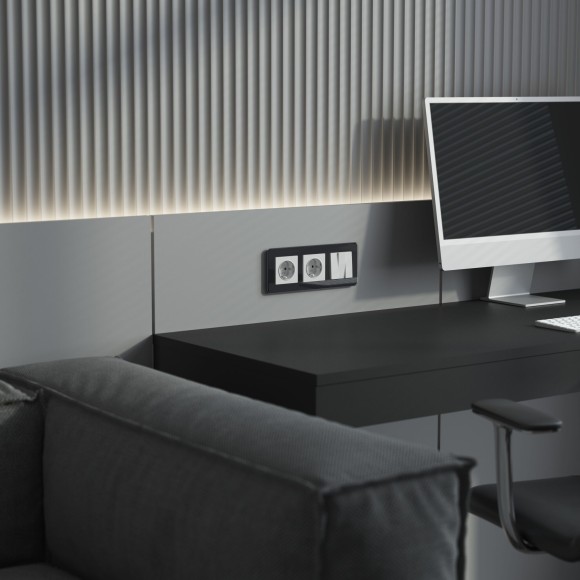 Выключатель трехклавишный (белый) W1130001