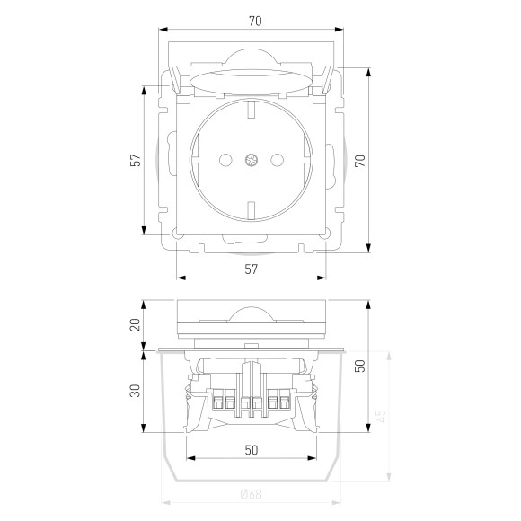 Розетка влагозащ. с зазем. с защит. крышкой и шторками N (графит матовый) W1171264 Розетка влагозащ. с зазем. с защит. крышкой и шторками N (графит матовый) W1171264