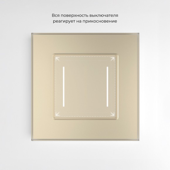 Умный сенсорный выключатель двухклавишный (шампань) W4523011 Умный сенсорный выключатель двухклавишный (шампань) W4523011