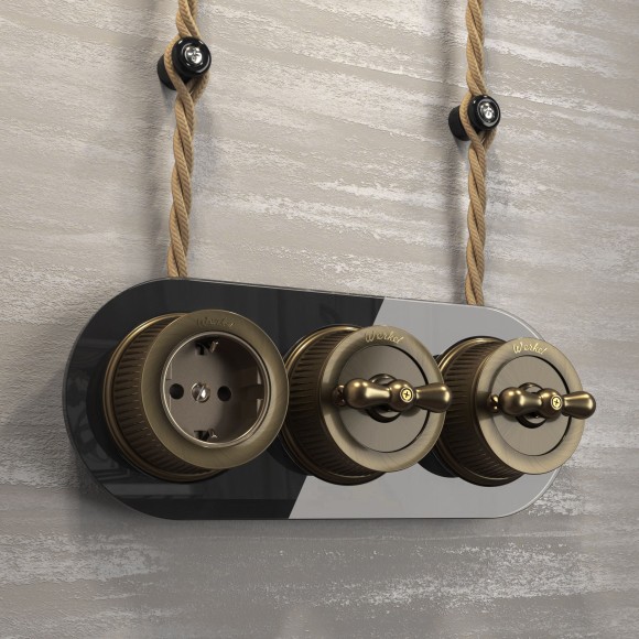 Розетка с заземлением бронзовый ретро W5771012 Розетка с заземлением бронзовый ретро W5771012