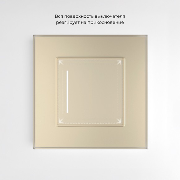 Умный сенсорный выключатель одноклавишный (шампань) W4513011