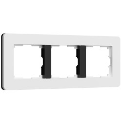 Рамка из поликарбоната на 3 поста Split белый/черный, soft-touch W0033068 Рамка из поликарбоната на 3 поста Split белый/черный, soft-touch W0033068