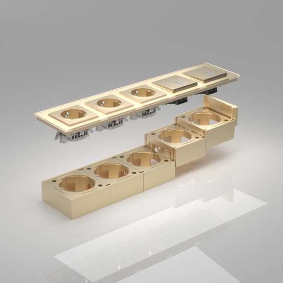 Коробка для накладного монтажа шампань W8000011 Коробка для накладного монтажа шампань W8000011