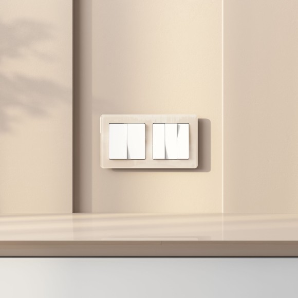 Выключатель двухклавишный проходной (белый) W1122001