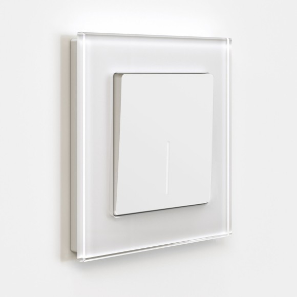 Выключатель одноклавишный с подсветкой (белый матовый) W1110161