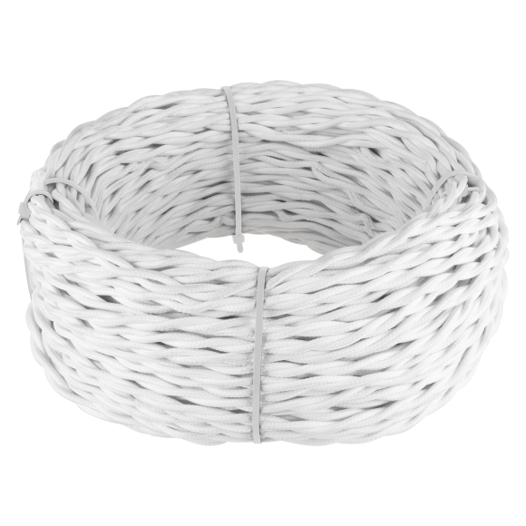Ретро кабель витой 2х1,5 белый 20 м W6452201