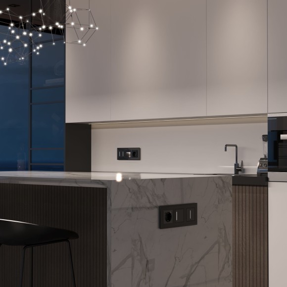 Умный сенсорный выключатель одноклавишный (черный) W4513008 Умный сенсорный выключатель одноклавишный (черный) W4513008