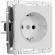 Розетка с заземлением (белый акрил) W1171041
