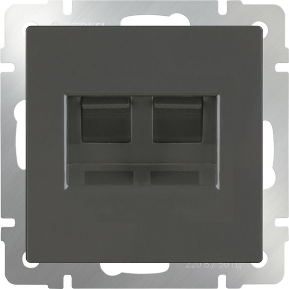 Розетка двойная Ethernet RJ-45 (серо-коричневый) WL07-RJ45+RJ45 Werkel
