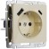 Розетка с заземлением, шторками и USB A+C (айвори акрил) W1171743