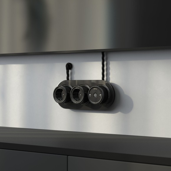 ТВ розетка  черный Ретро W5683008