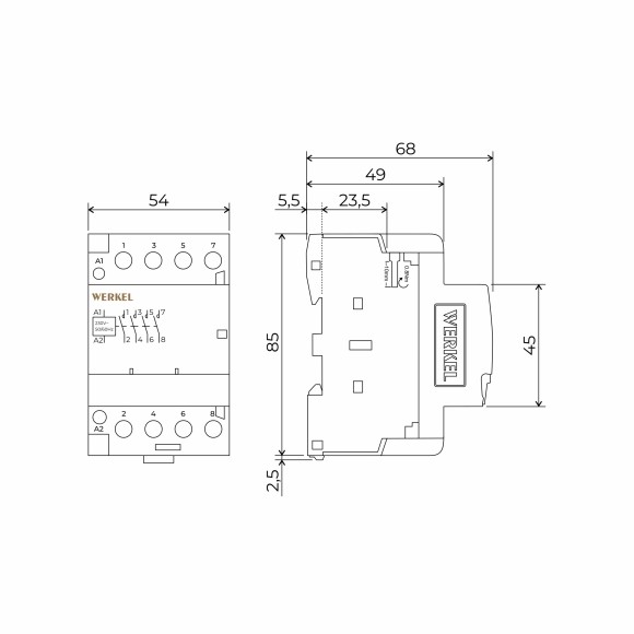 W943M40O/ Контактор модульный 40 A 4NO (3 мод.) W943M40O