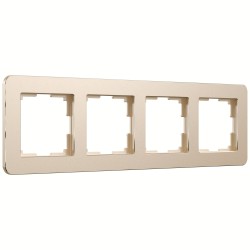 Рамка из металла на 4 поста Platinum шампань W0042611