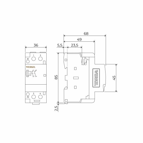 W942M63O/ Контактор модульный 63 A 2NO (2 мод.) W942M63O