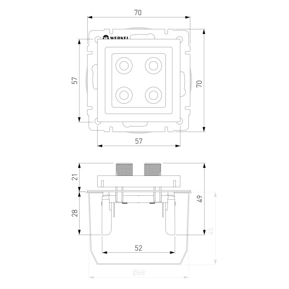 Акустическая розетка (графит рифленый) W1185004