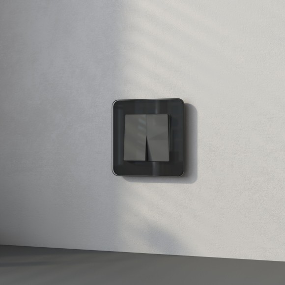 Перекрестный выключатель двухклавишный (графит акрил) W1123044 Перекрестный выключатель двухклавишный (графит акрил) W1123044