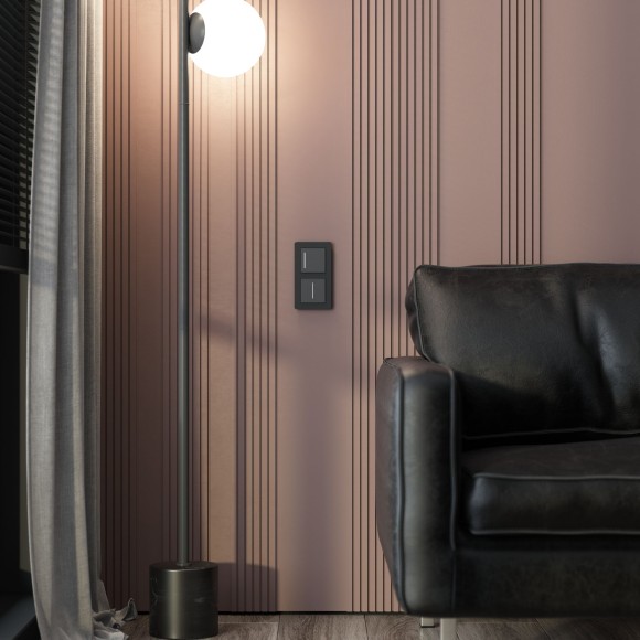 Сенсорный выключатель одноклавишный с подсветкой (черный) W4512008