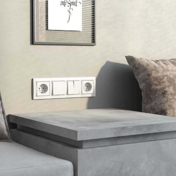 Рамка из поликарбоната на 4 поста Snabb Basic белый W0042001