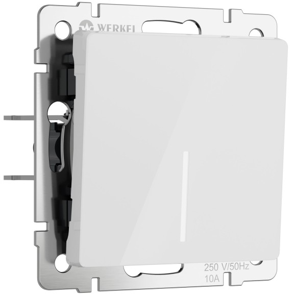 Выключатель одноклавишный с подсветкой (белый акрил) W1110141