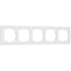 Рамка из поликарбоната на 5 постов Snabb Basic белый W0052001