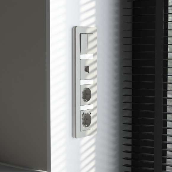 Рамка из поликарбоната на 4 поста Split дымчатый/белый, soft-touch W0043067 Рамка из поликарбоната на 4 поста Split дымчатый/белый, soft-touch W0043067