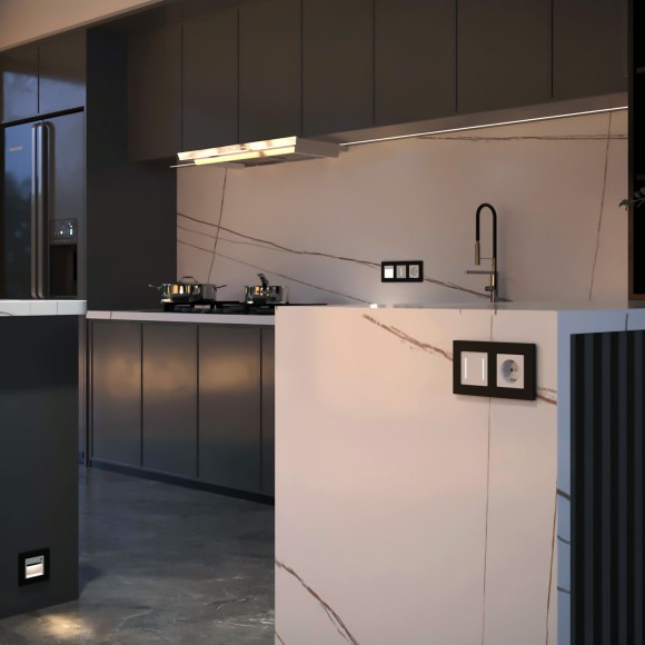 Сенсорный выключатель двухклавишный с подсветкой белый W4522001